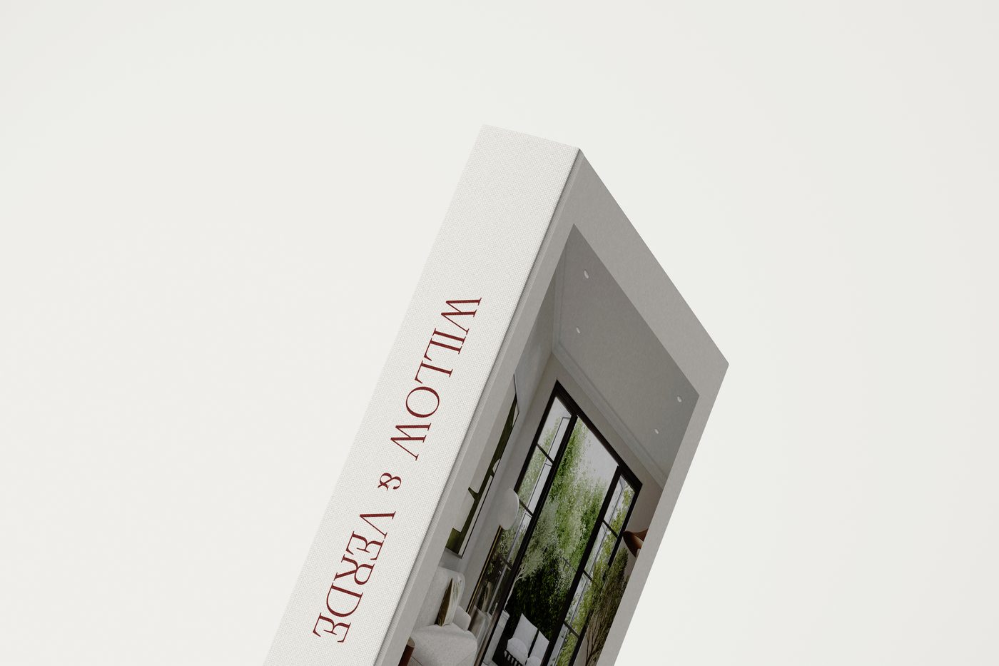 Willow and Verde brochure spine mockup — brand collateral by Ademchic