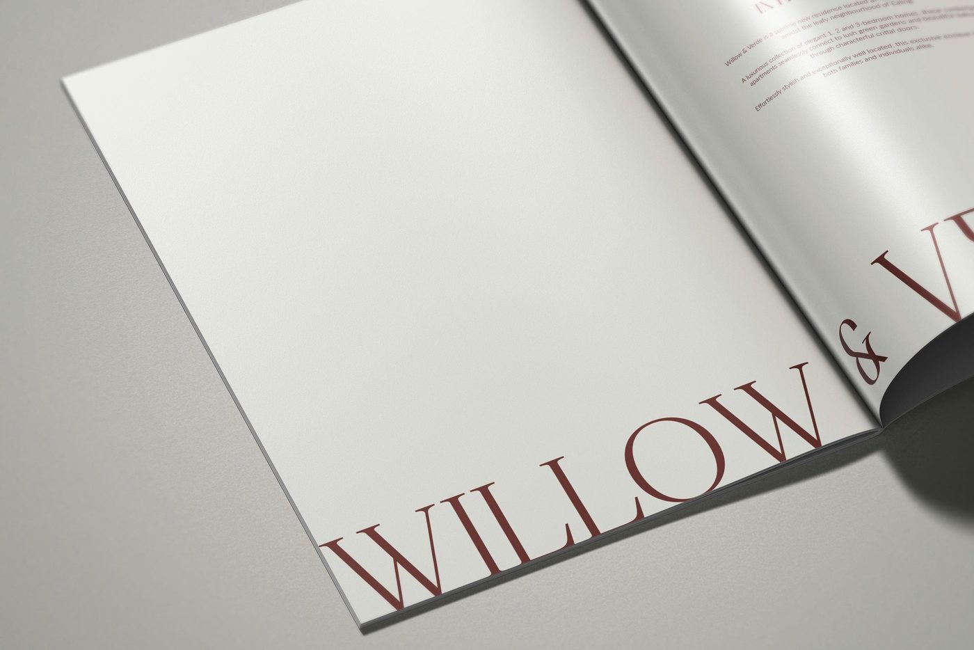Willow and Verde brochure spread — development marketing design by Ademchic