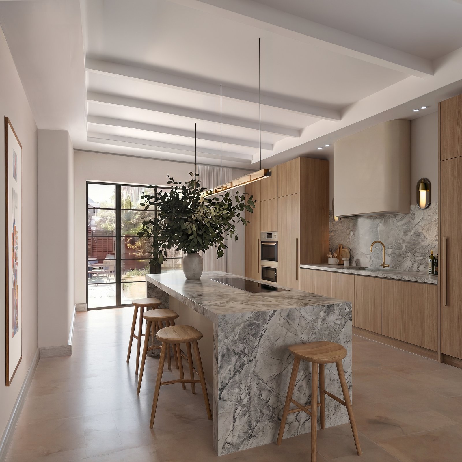 Contemporary kitchen with bright finishes &mdash; designed by Ademchic