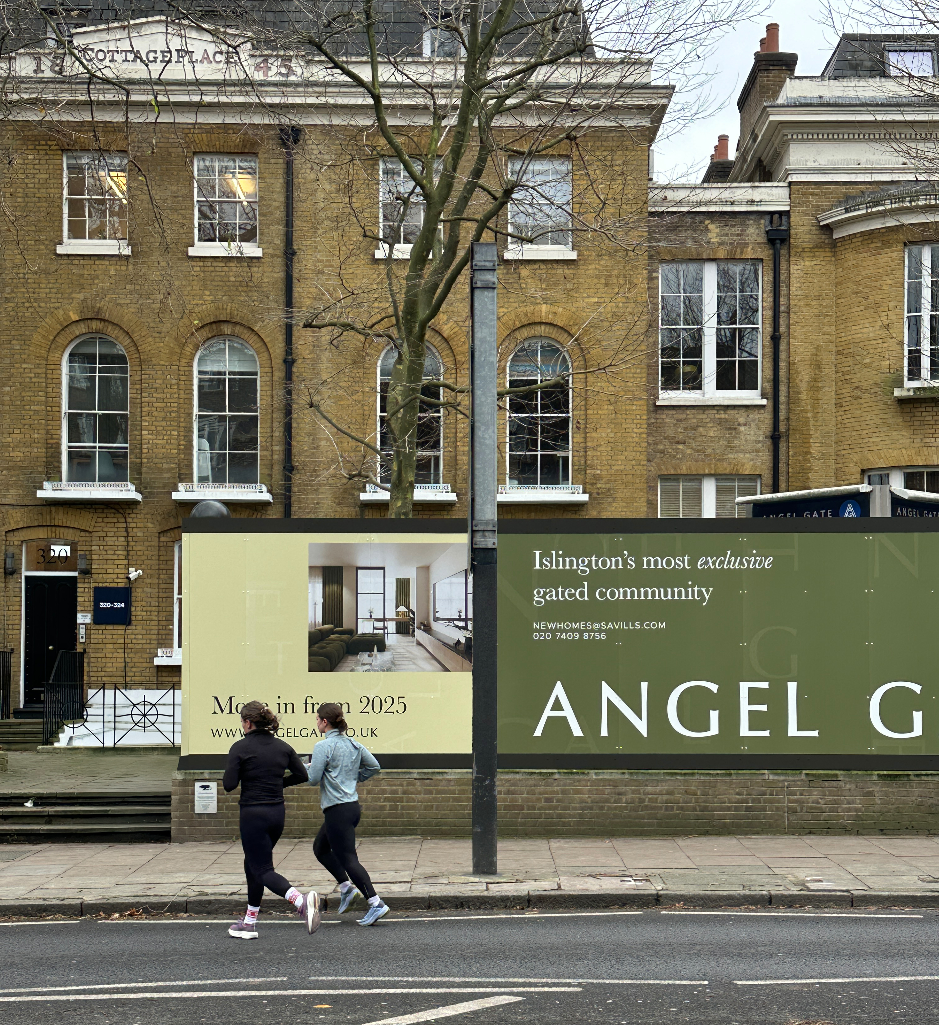 Angel Gate hoarding signage — property branding by Ademchic